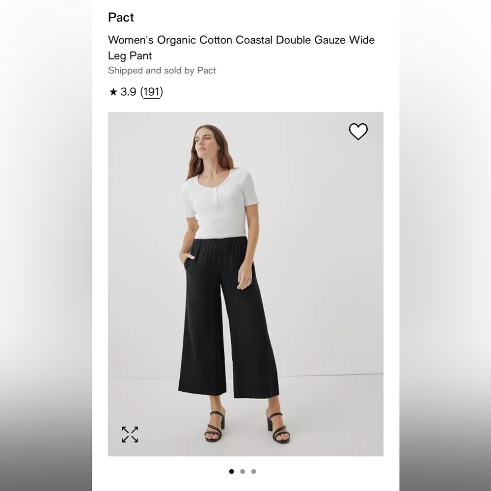 PACT Organic Cotton Coastal Double Wide Leg Pants
